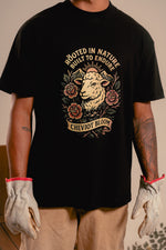 Camisa Oversize "Rooted in Nature" Preto