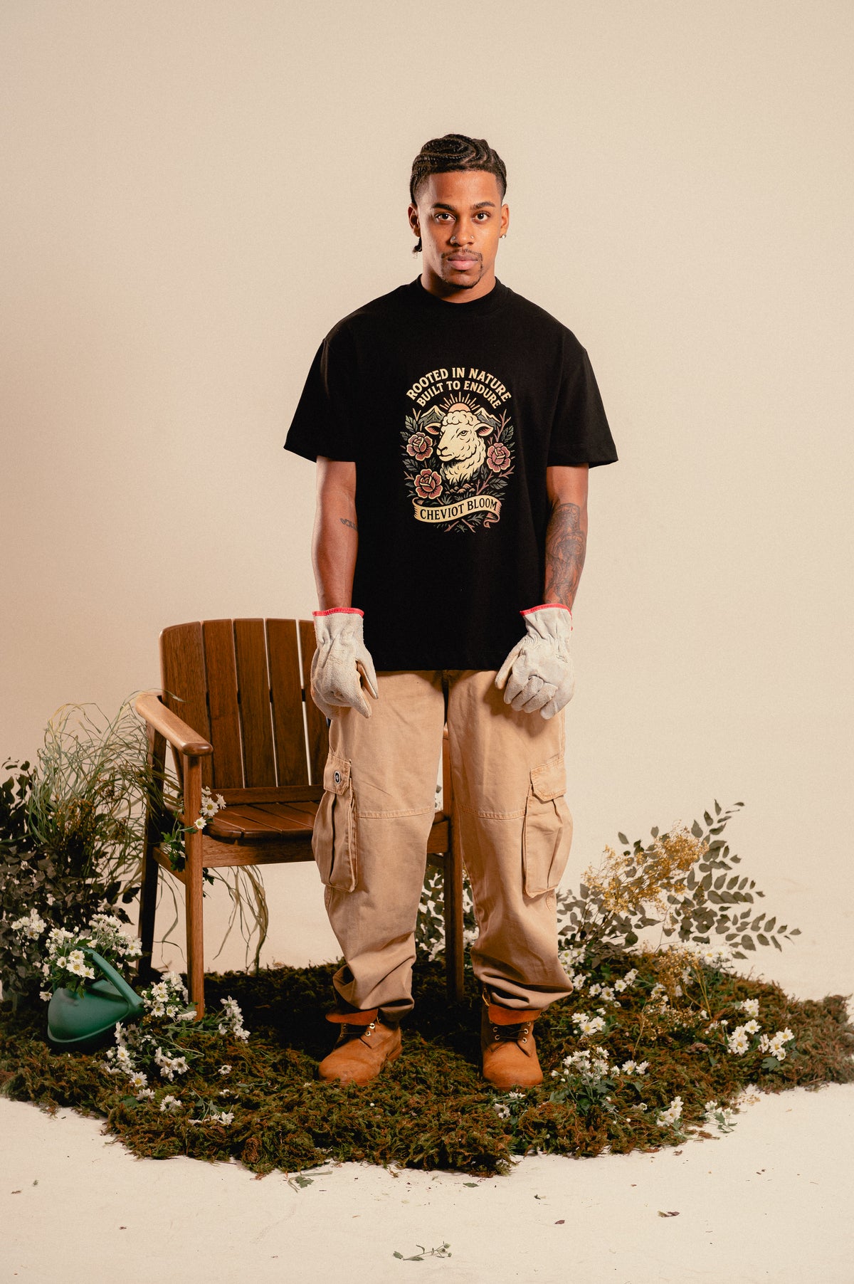 Camisa Oversize "Rooted in Nature" Preto