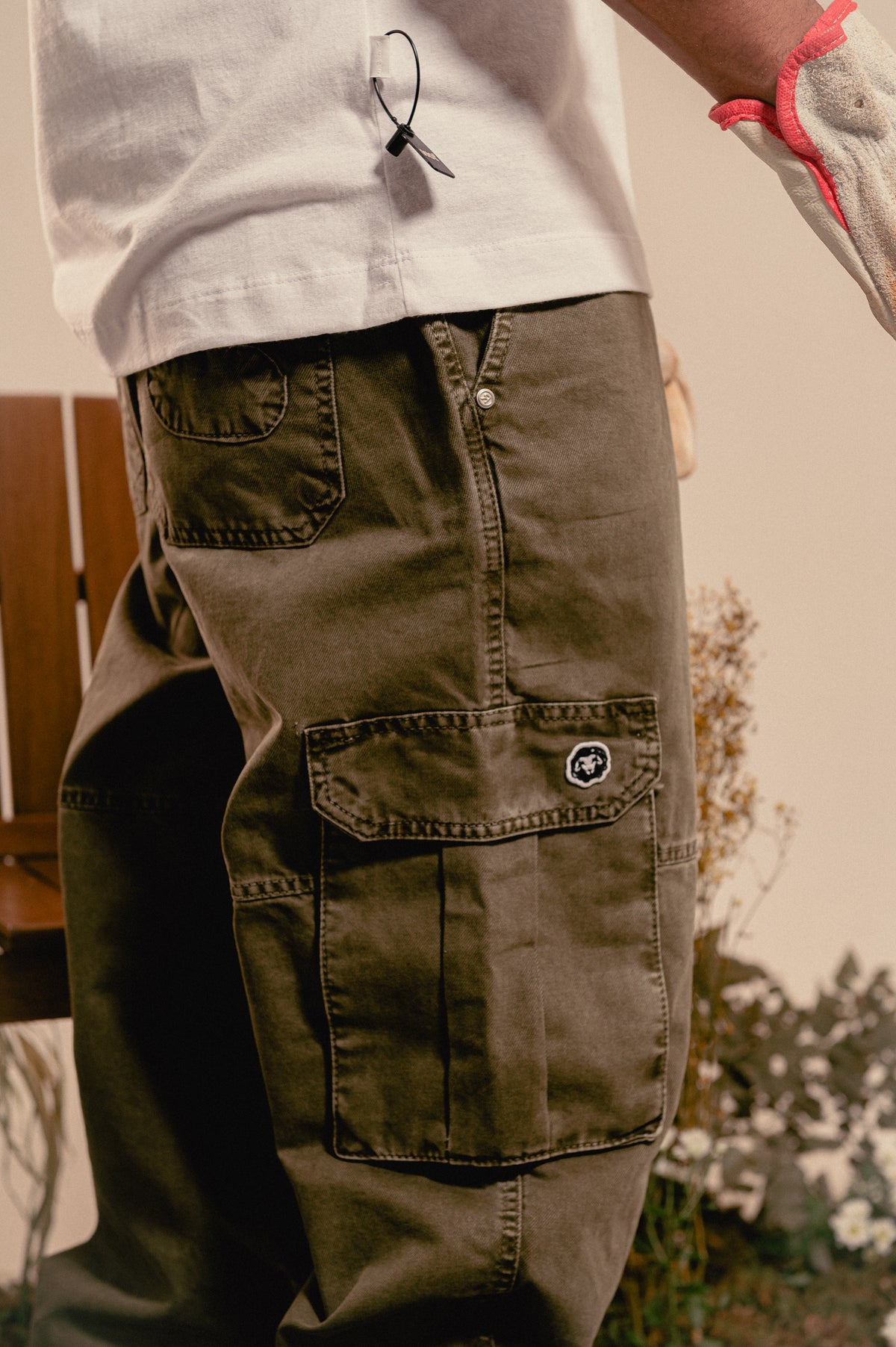 Calça Drover Cargo Cheviot Moss