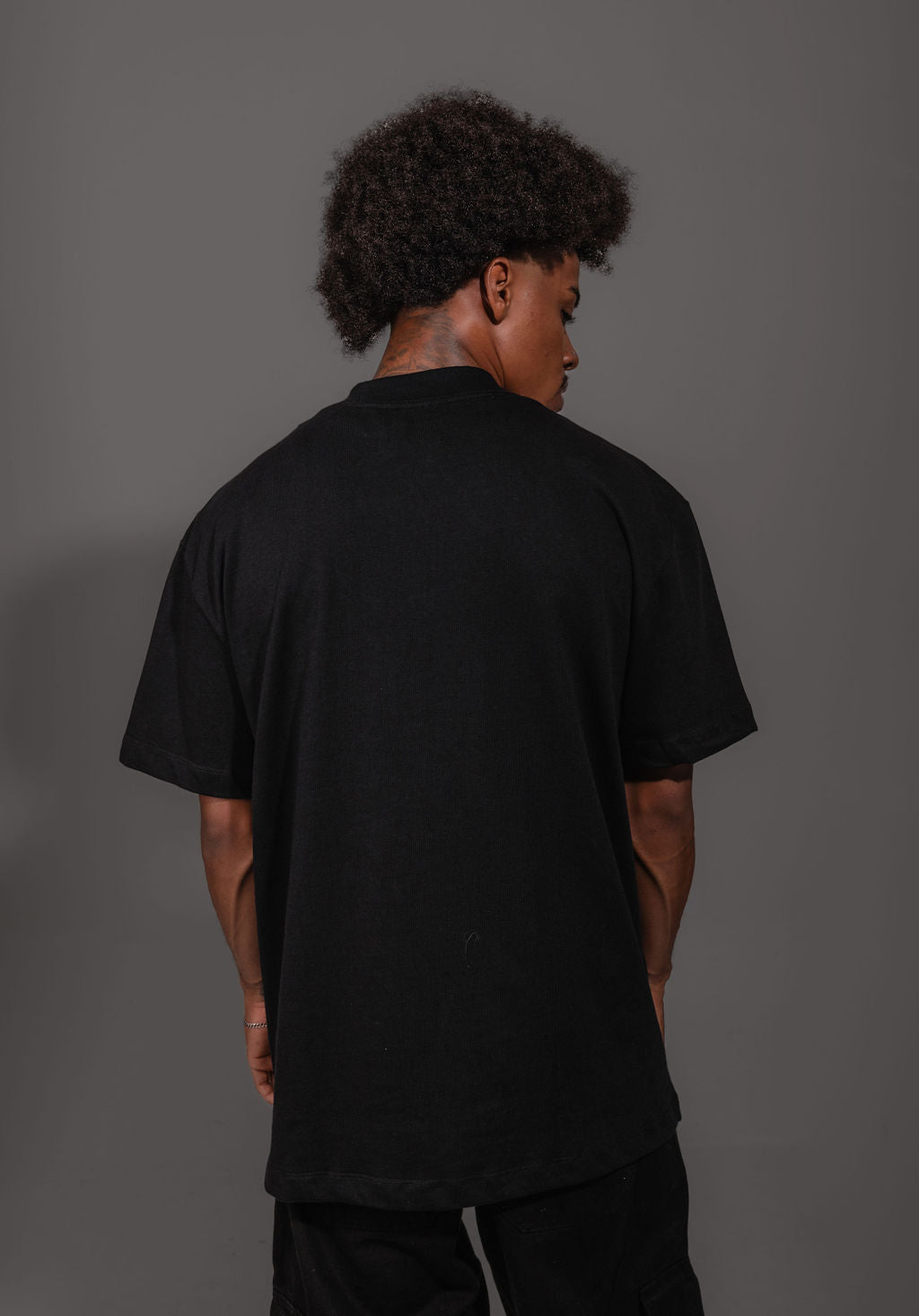 T-shirt Oversize Black Logo Reverse Rubberized ®