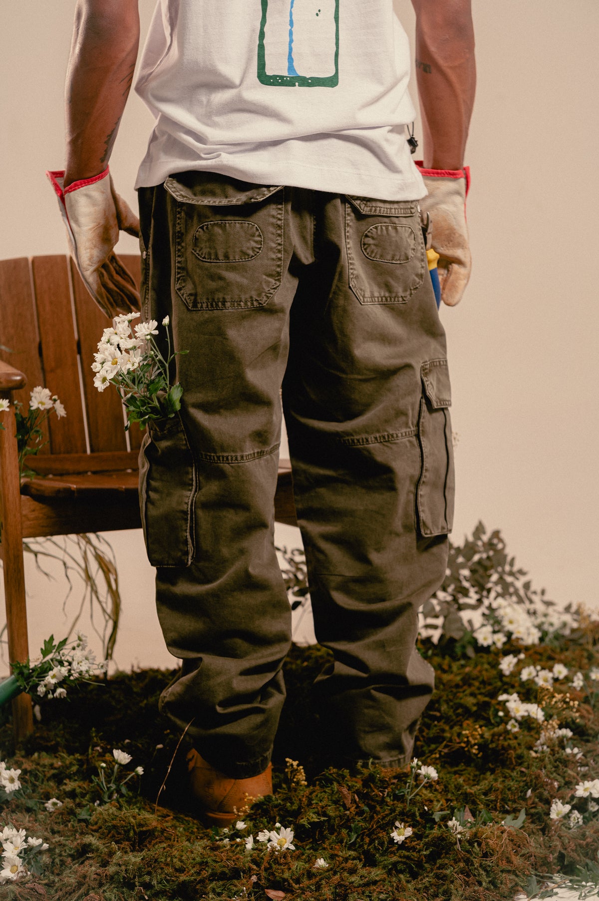 Calça Drover Cargo Cheviot Moss